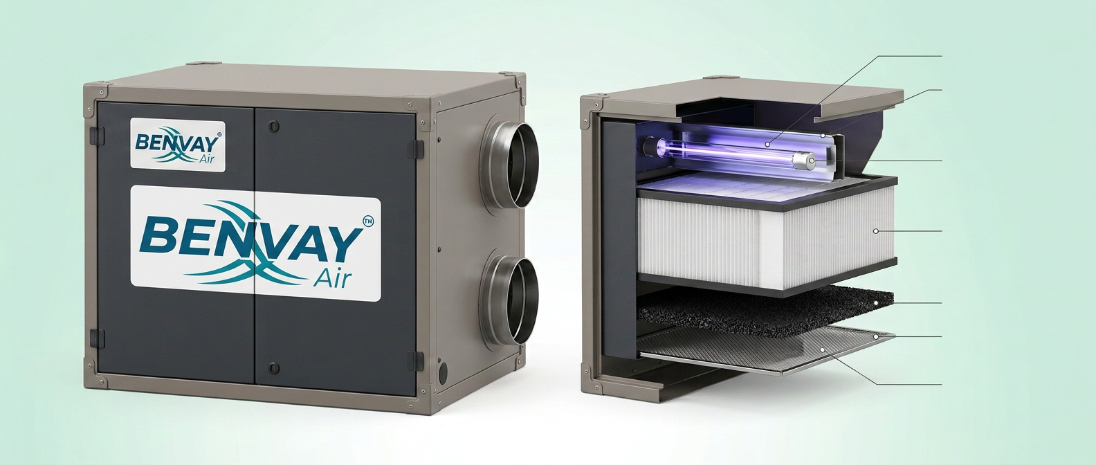 Benvay Air filter cutaway